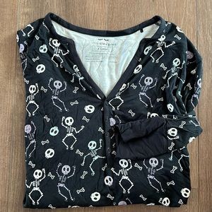 Little Sleepies Halloween Skeleton Top size XL